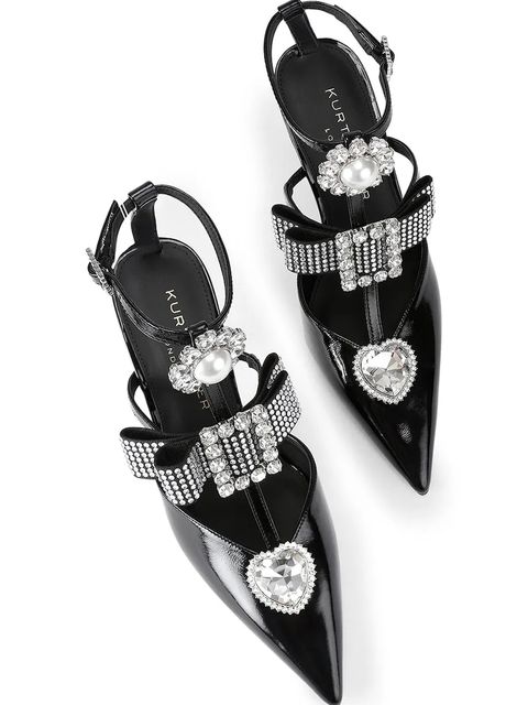 Kurt Geiger London szpilki skórzane Bow Point Gladiator Court