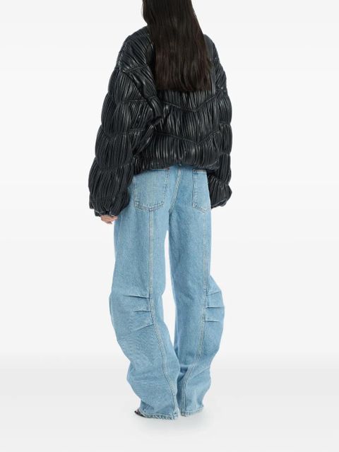 ROTATE BIRGER CHRISTENSEN pleated bomber jacket - Black