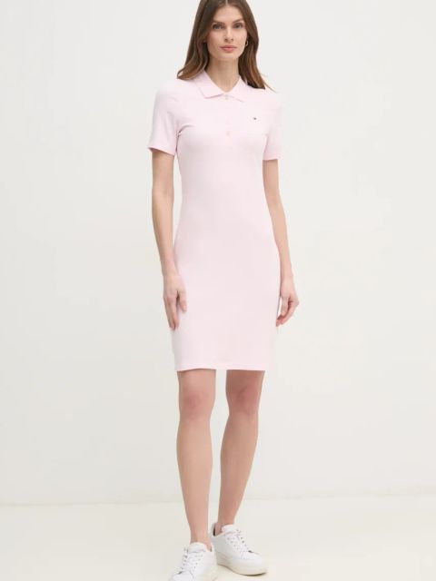 Tommy Hilfiger sukienka kolor różowy mini dopasowana WW0WW43228