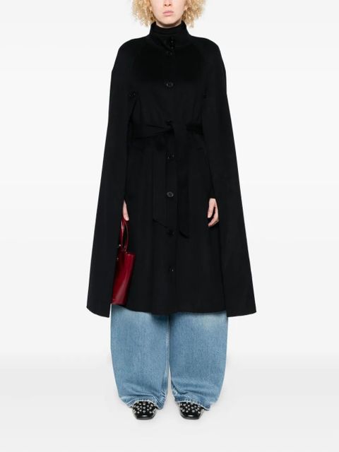 Maje cape wool-blend coat - Blue