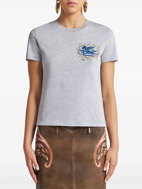 ETRO embroidered Pegaso t-shirt - Grey
