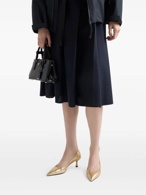 Prada 55mm ruched leather heeled pumps - Yellow - zdjęcie produktu nr 2