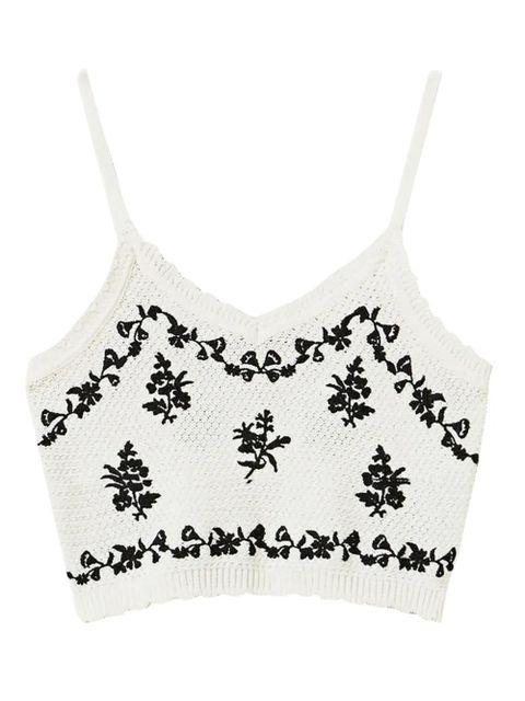 TWINSET embroidered crop top - White - zdjęcie produktu nr 1