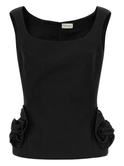 Magda Butrym floral-ruffle sleeveless top - Black - zdjęcie produktu nr 1