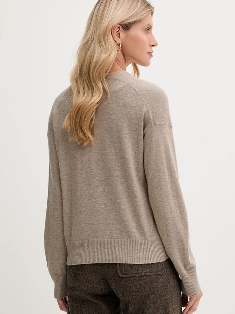 United Colors of Benetton kardigan z dodatkiem wełny damski kolor beżowy lekki 102HD6052