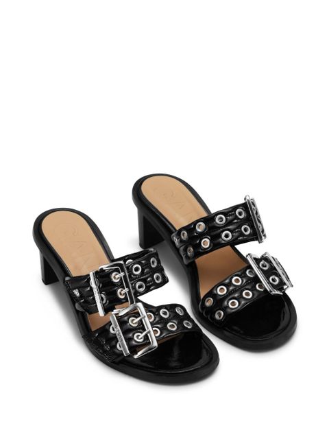 GANNI belted buckled sandals - Black