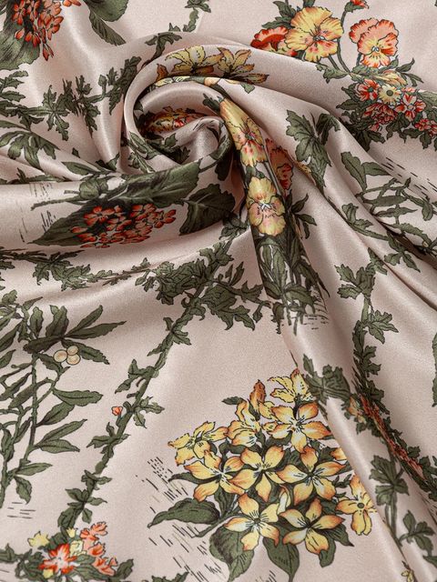 Answear.LAB chusta jedwabna damska kolor zielony wzorzysta