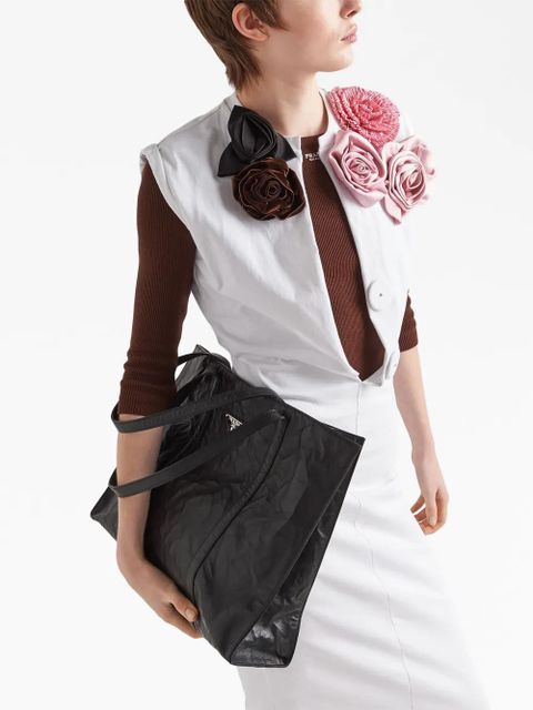 Prada large leather tote bag - Black