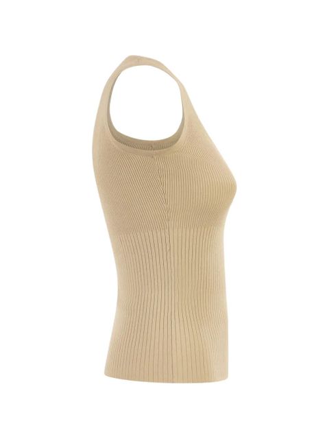 Max Mara Ghiro ribbed round-neck top - Neutrals