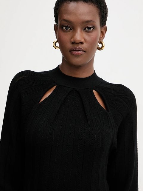 BOSS sukienka kolor czarny mini rozkloszowana 50547906