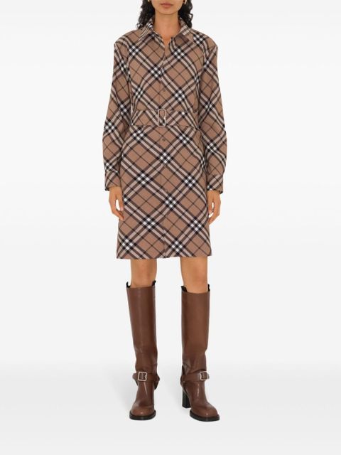 Burberry checked shirt dress - Brown