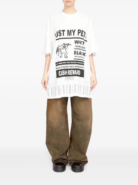 MM6 Maison Margiela graphic-print oversized T-shirt - White - zdjęcie produktu nr 2