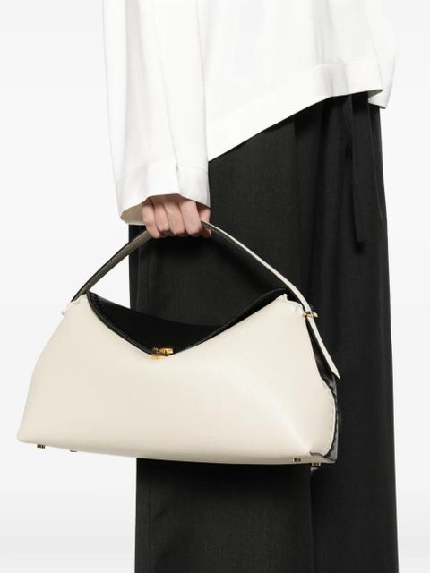 TOTEME T-lock embroidered leather shoulder bag - Neutrals - zdjęcie produktu nr 2