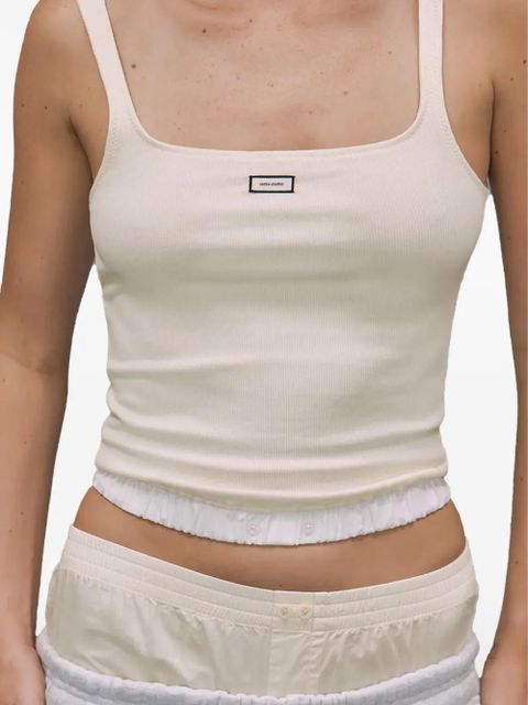 ENTIRE STUDIOS ribbed logo-patch tank top - Neutrals - zdjęcie produktu nr 2