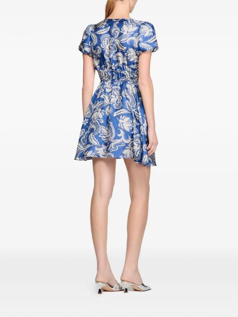 SANDRO V-neck floral-print dress - Blue