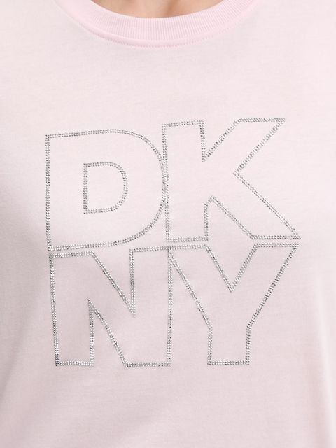 Dkny t-shirt bawełniany damski kolor różowy DP6T1533