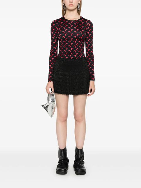 Marine Serre moon-print jersey T-shirt - Black - zdjęcie produktu nr 2