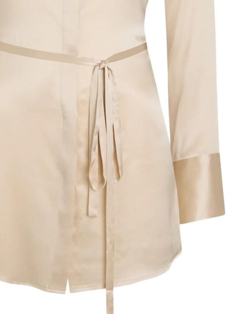 Reformation tie-waist long-sleeved blouse - Neutrals - zdjęcie produktu nr 2
