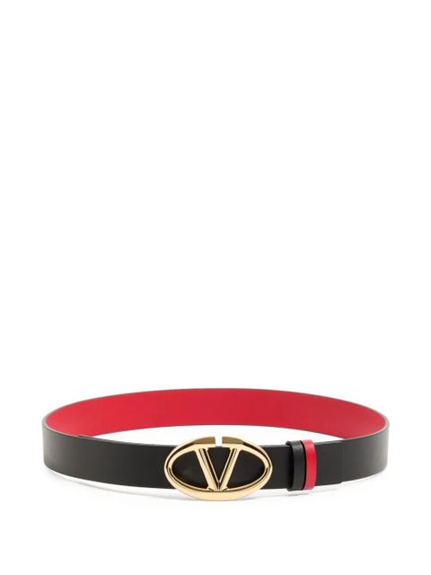 Valentino Garavani Vlogo The Bold Edition reversible calfskin belt, 30mm - Black - zdjęcie produktu nr 1