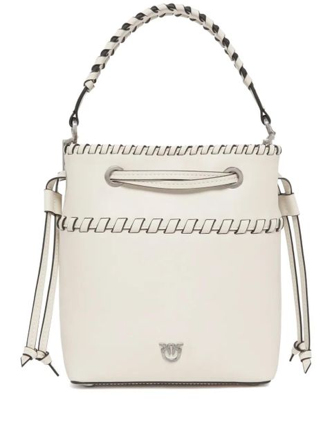 PINKO braided-handle bucket bag - White - zdjęcie produktu nr 1