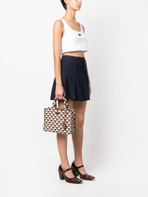 Prada small Symbole jacquard tote bag - Brown - zdjęcie produktu nr 2