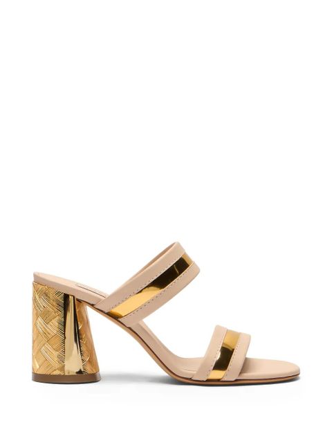 Casadei Cleo Reflex metallic-trim woven heel sandals - Neutrals - zdjęcie produktu nr 1