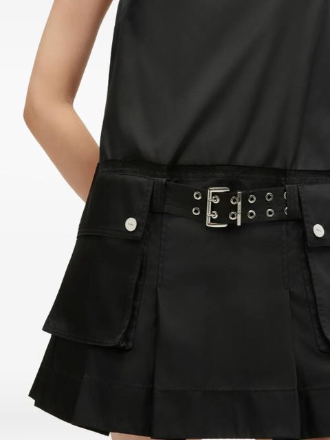 GANNI belted mini dress - Black