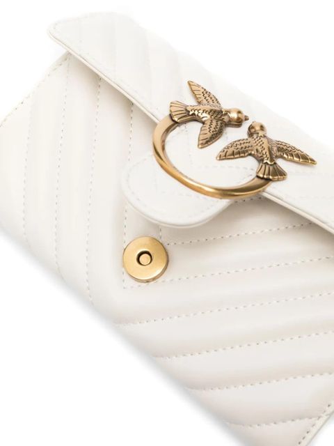 PINKO Love One quilted shoulder bag - White