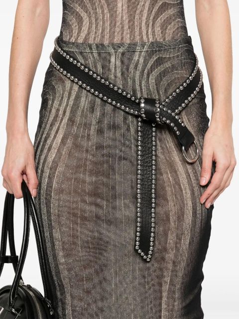 Jean Paul Gaultier Spiral mesh maxi skirt - Black