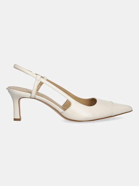 MICHAEL Michael Kors szpilki skórzane Alora Toe Cap Mid Sling kolor biały 40R6AOMS1L.289