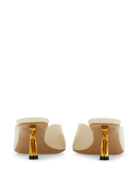 Ferragamo S-shaped heeled slides - Neutrals