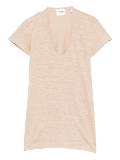 MARANT ÉTOILE Zankou V-neck T-shirt - Neutrals - zdjęcie produktu nr 1