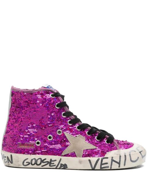Golden Goose Francy Penstar sequinned sneakers - Purple - zdjęcie produktu nr 1